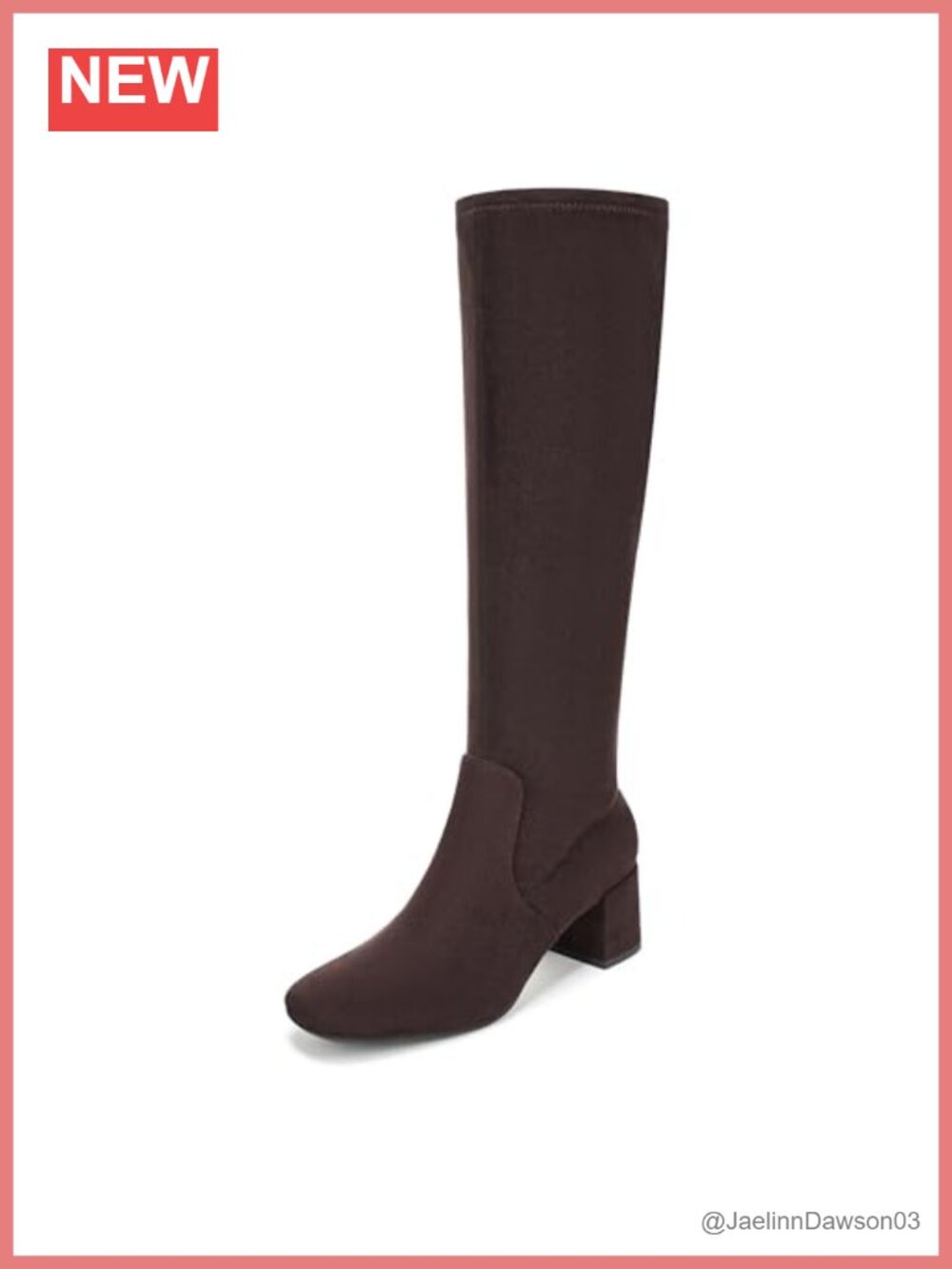 LifeStride Cohen Square Toe Zip Knee High Comfort Boots Faux Leather
